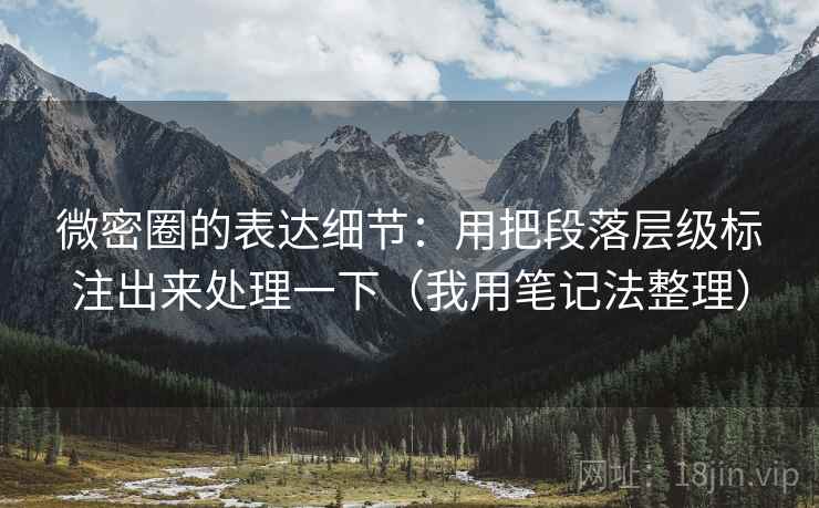 微密圈的表达细节：用把段落层级标注出来处理一下（我用笔记法整理）